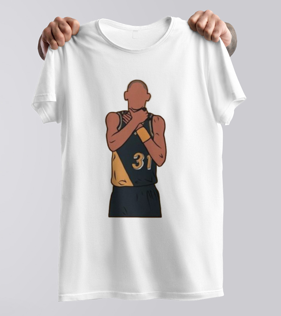 Reggie Miller Choke Gesture Number 31 Basketball T-Shirt