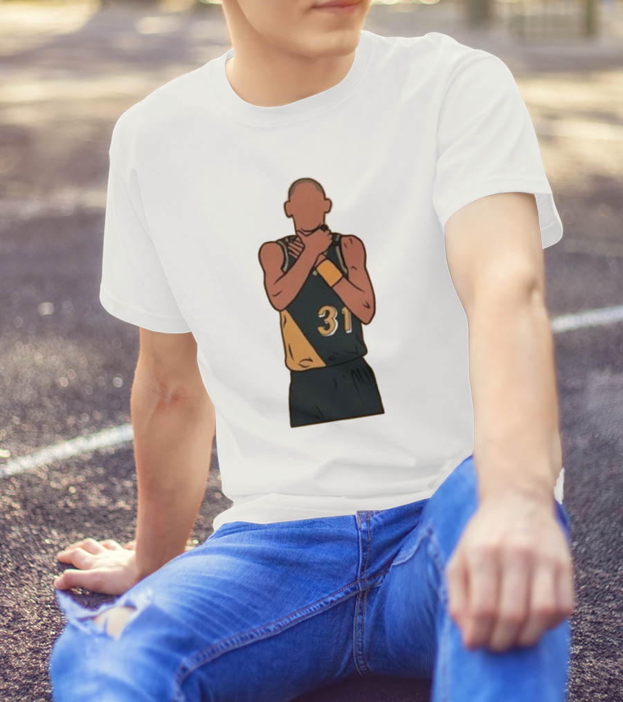 Reggie Miller Choke Gesture Number 31 Basketball T-Shirt