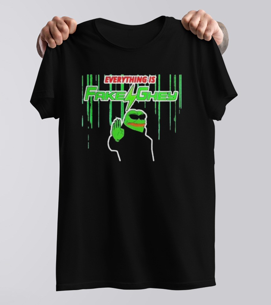 Riseofthenewmedia Everything Is Fake Ghey Pepe Meme T-Shirt