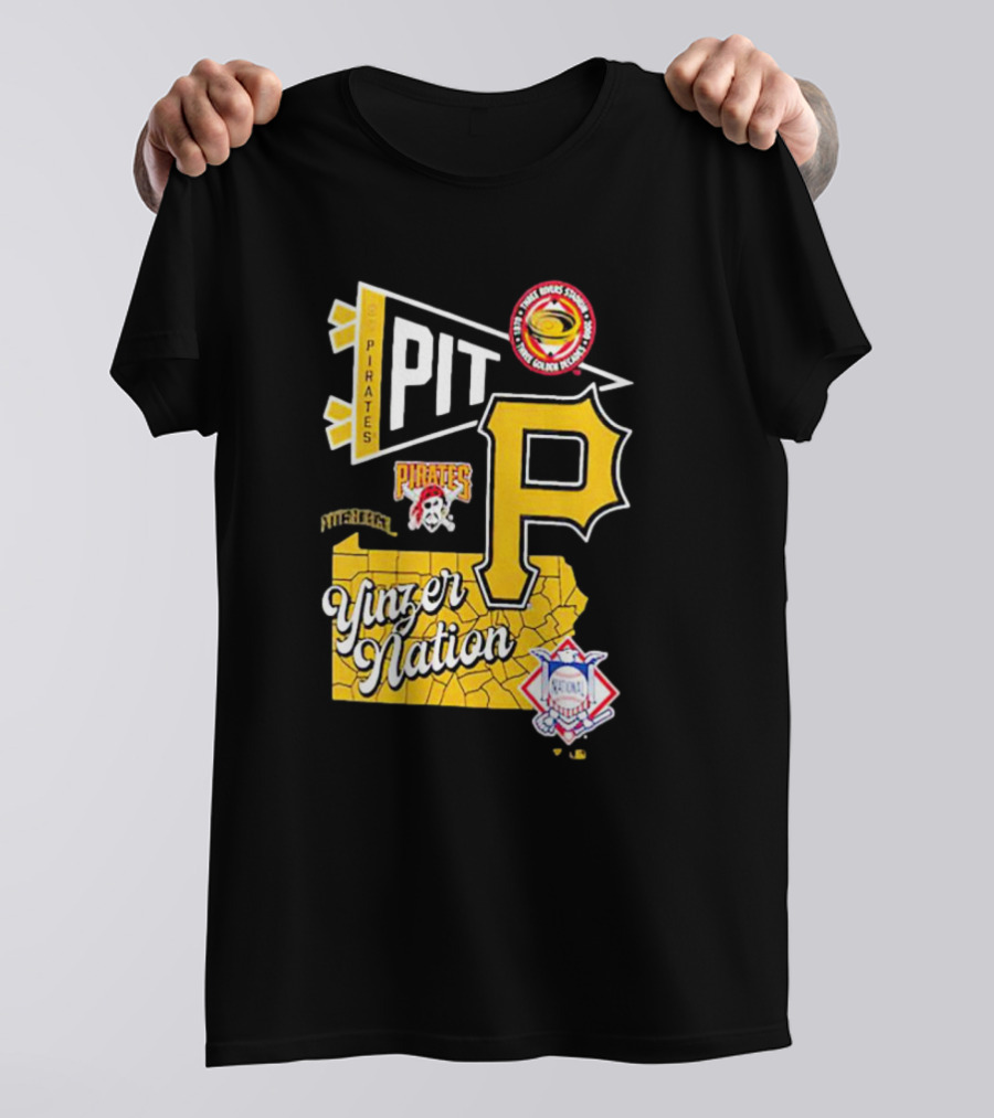 Pittsburgh Pirates PIT Logo Yinzer Nation Medical Firefighters Union T-Shirt