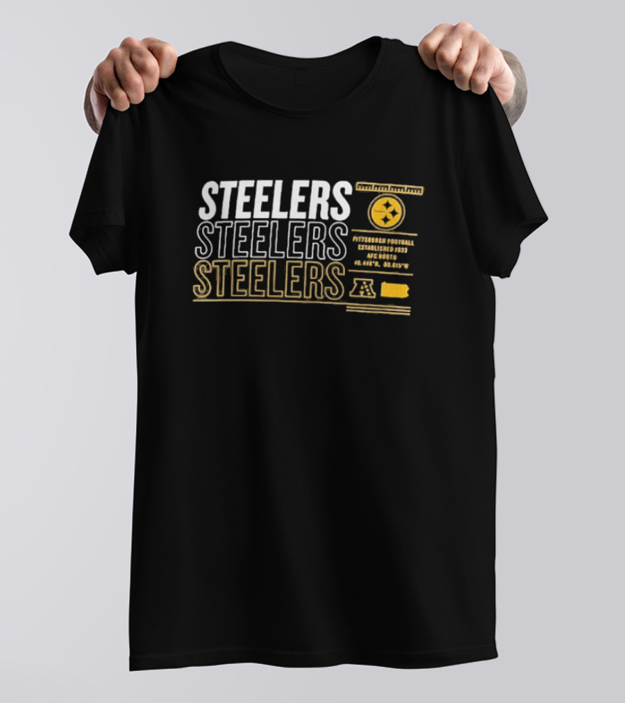 Steelers AFC North Pittsburgh Football Established 1933 Repeat Stats T-Shirt