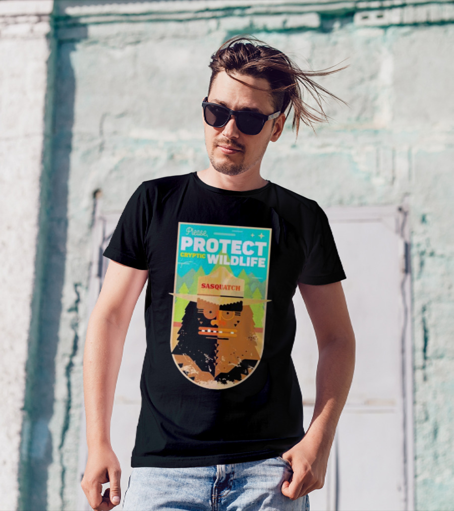 Please Protect Cryptic Wildlife Sasquatch T-Shirt