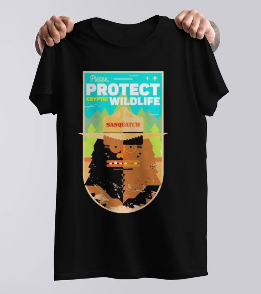 Please Protect Cryptic Wildlife Sasquatch T-Shirt