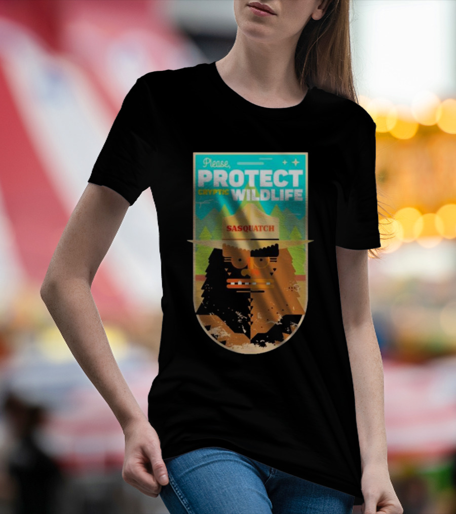 Please Protect Cryptic Wildlife Sasquatch T-Shirt