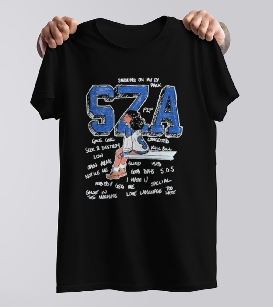 SZA S.O.S Sketchbook Gone Girl Kill Bill Good Days Special Ghost In The Machine T-Shirt