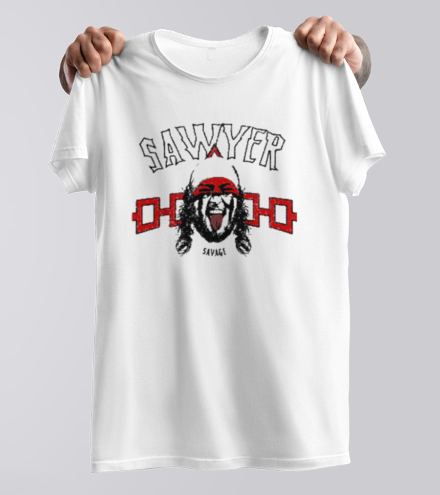 Sawyer Savage Graphic With Red Tribal Elements T-Shirt
