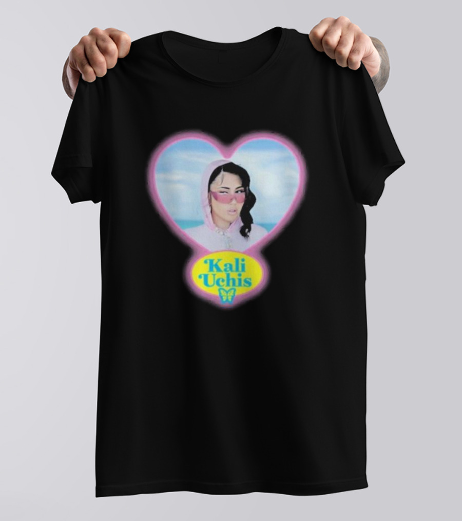 Kali Uchis Pastel Heart Portrait Butterfly T-Shirt