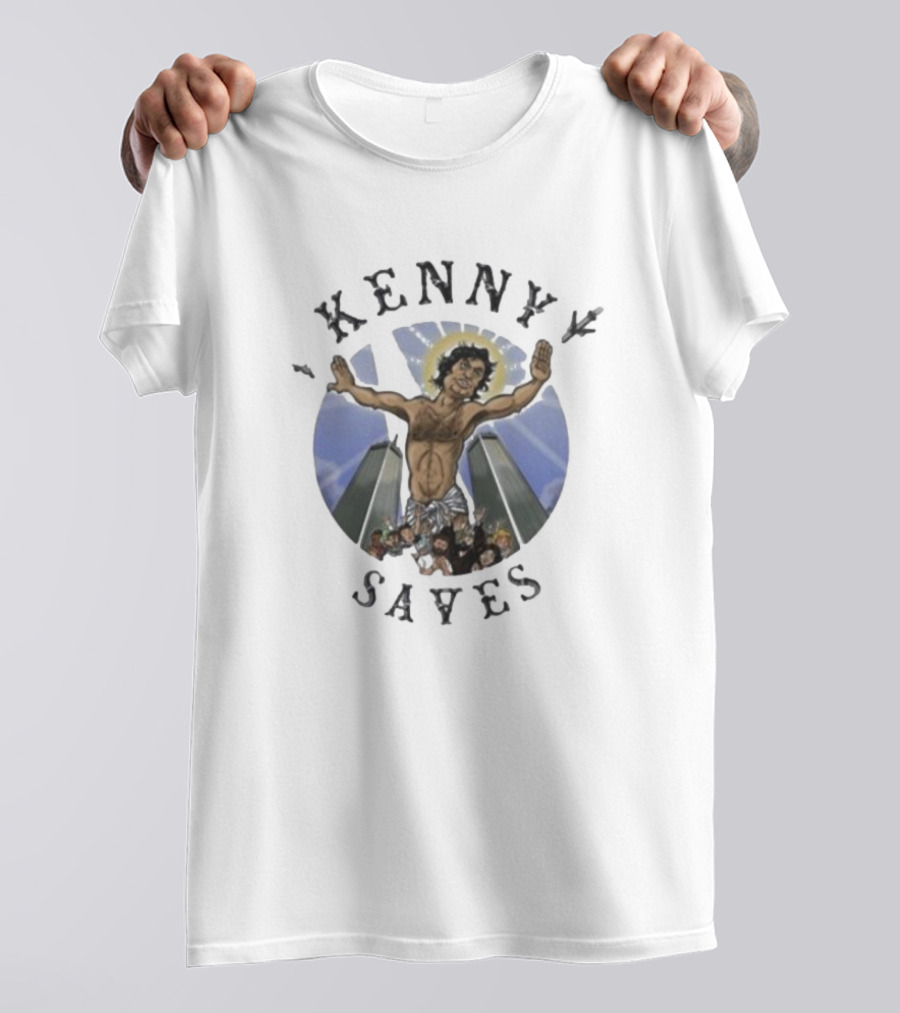 Kenny Saves Cross Icon With Crowd And Towers T-Shirt