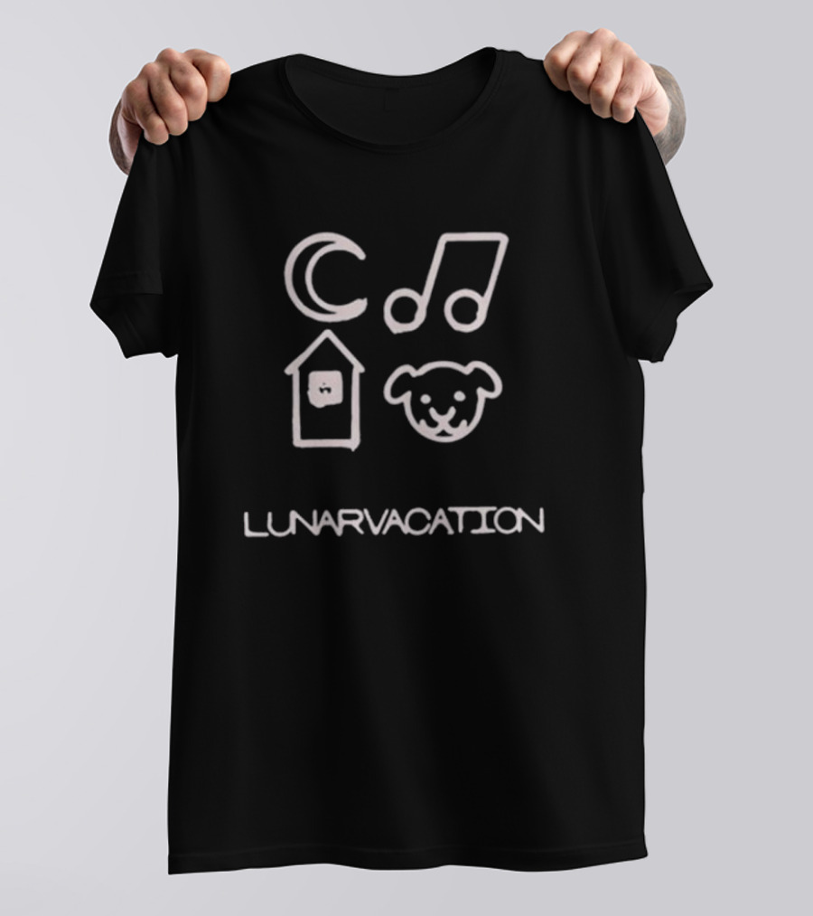 Lunar Vacation Moon Music House Dog T-Shirt