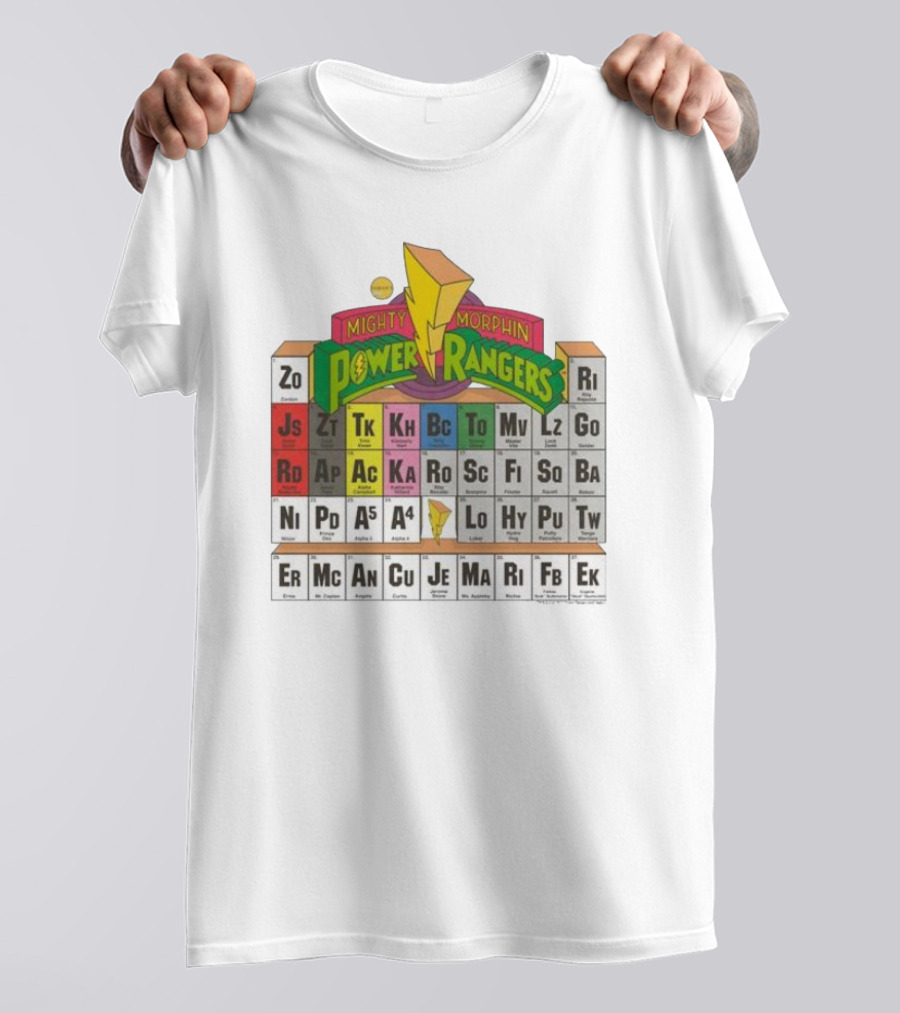 Mighty Morphin Power Rangers Morphing Periodic Table Elements T-Shirt