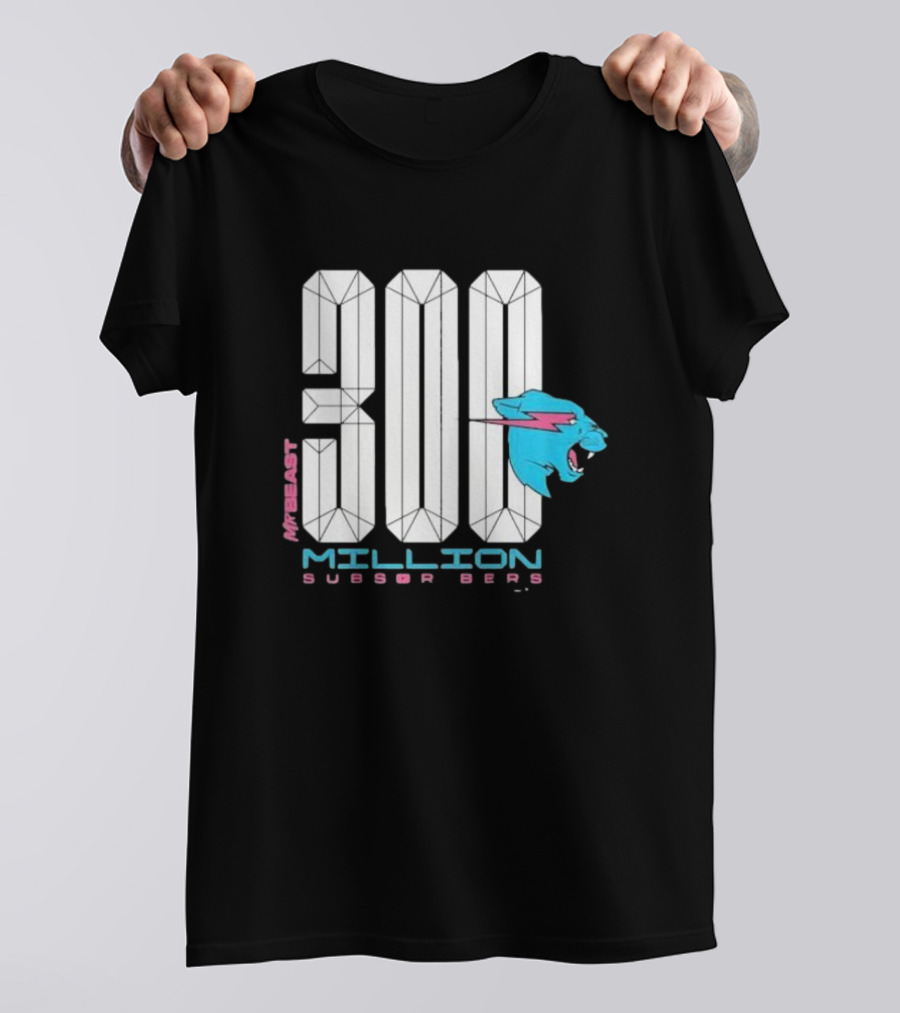 MrBeast 300 Million Subscribers Blue Panther T-Shirt