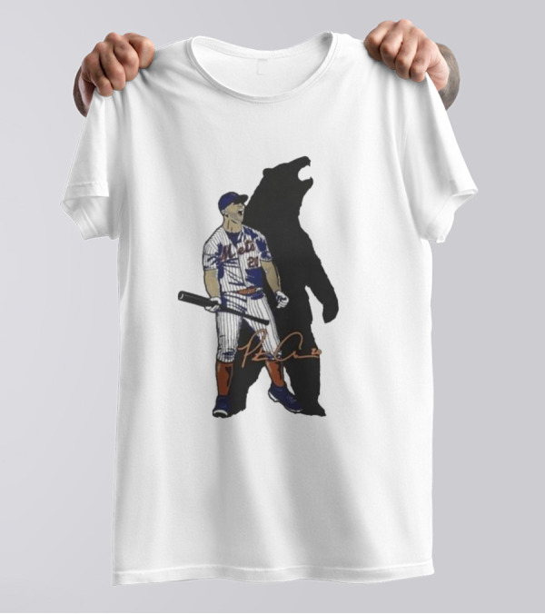 New York Mets Pete Alonso Signature And Shadow Baseball Fan T-Shirt