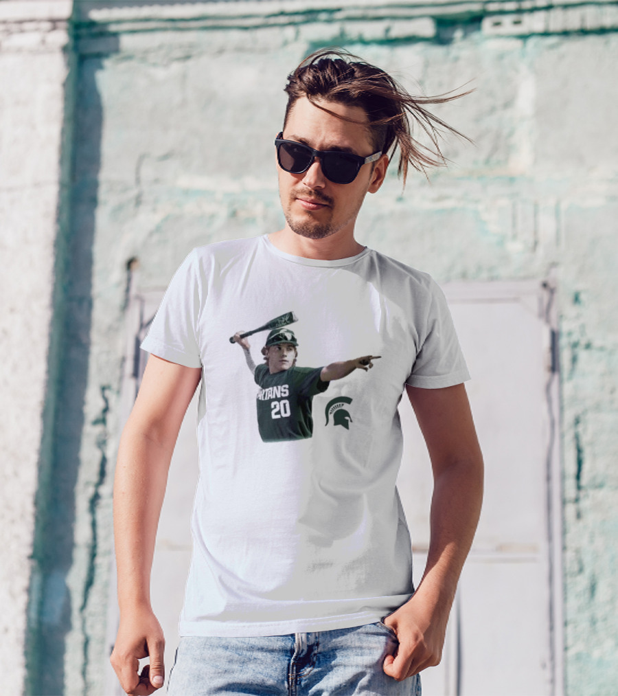 Jayden Terres Michigan State Spartans Baseball Bat Football T-Shirt