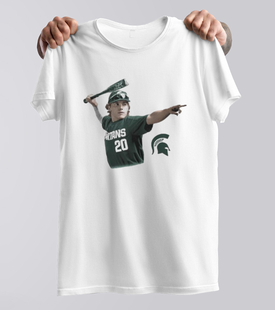 Jayden Terres Michigan State Spartans Baseball Bat Football T-Shirt