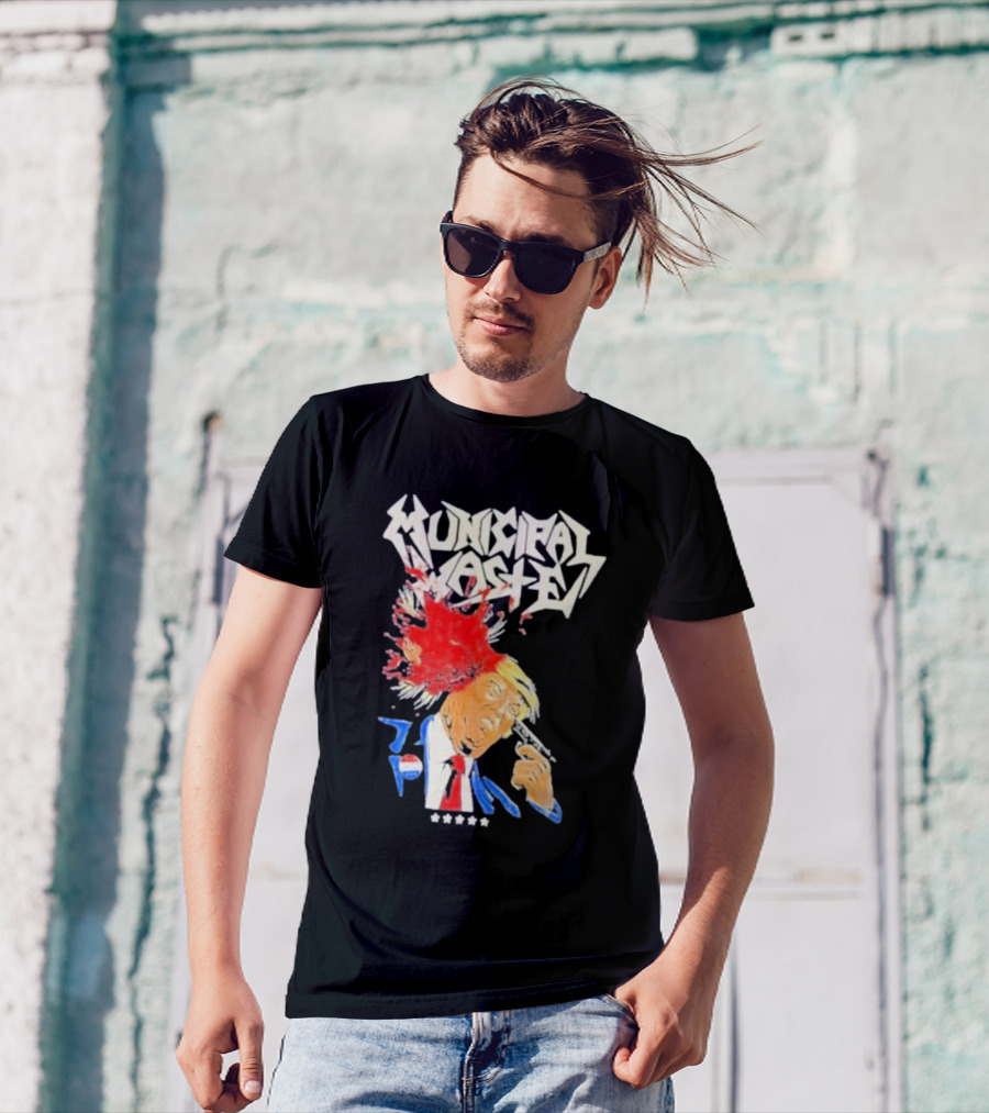 Municipal Waste Trump Blood Splatter Gun Five Stars T-Shirt