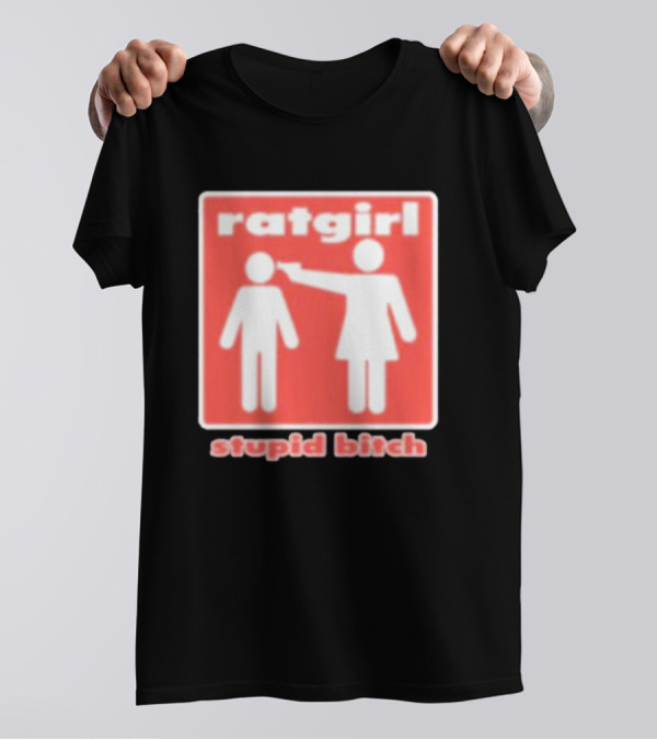 Ratgirl Stupid Bitch Iconic Symbol Red T-Shirt