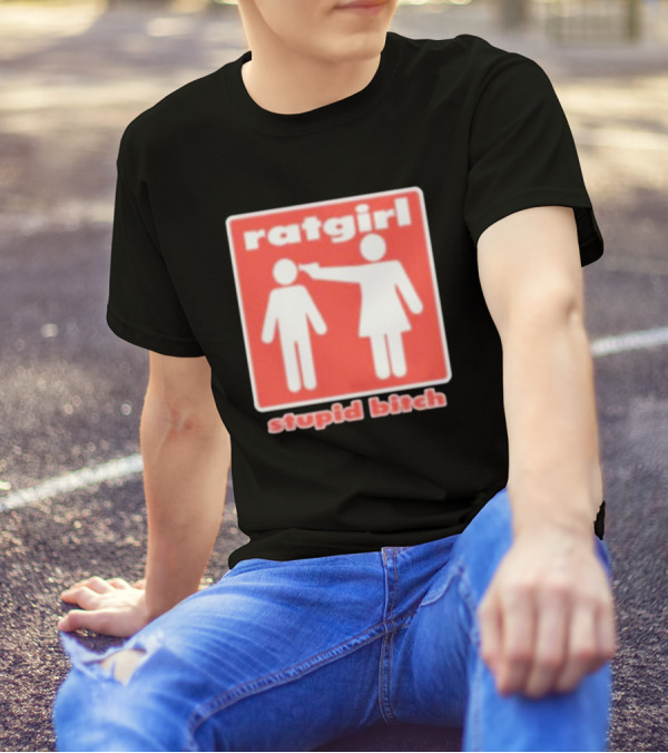 Ratgirl Stupid Bitch Iconic Symbol Red T-Shirt