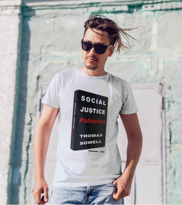 Social Justice Fallacies Thomas Sowell Book Cover T-Shirt