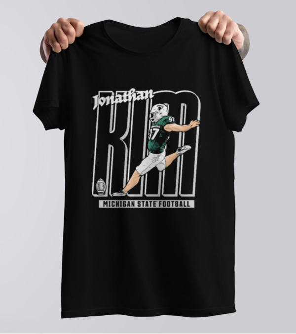 Jonathan Kim Kicking Action Michigan State Football T-Shirt