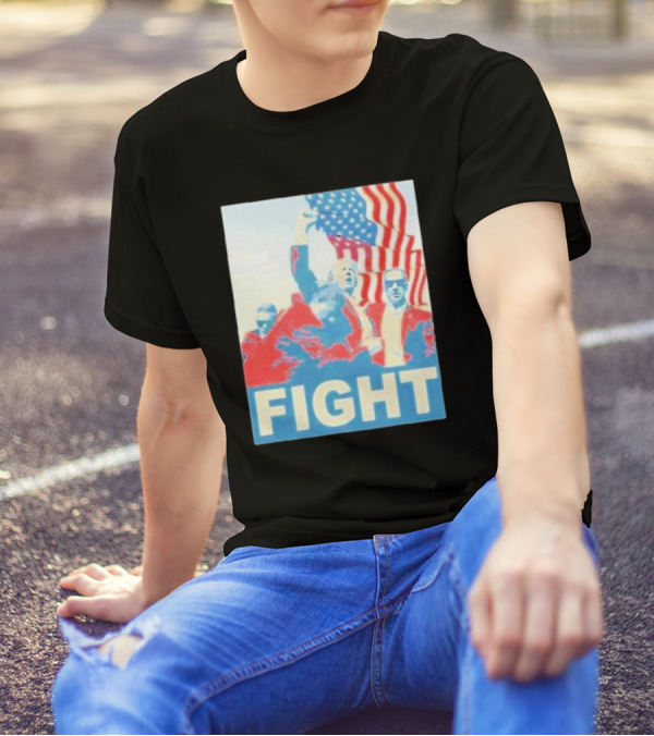 Fight Trump Iconic 2024 American Flags T-Shirt