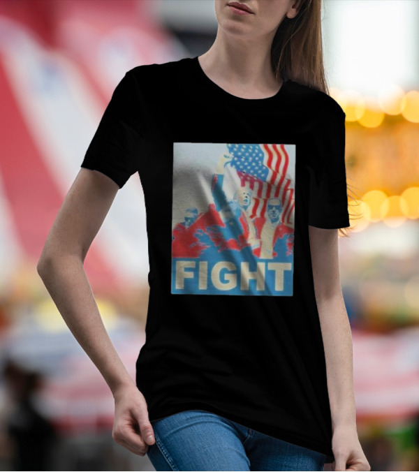 Fight Trump Iconic 2024 American Flags T-Shirt