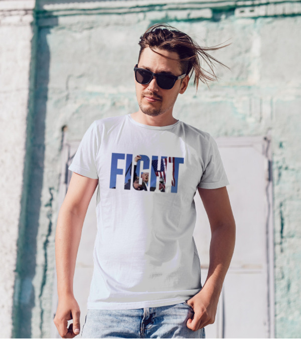 Fight Fight Fight Trump 7 13 24 Raised Fist Flag Defiance T-Shirt