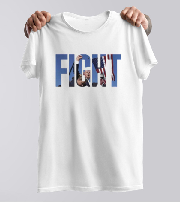 Fight Fight Fight Trump 7 13 24 Raised Fist Flag Defiance T-Shirt
