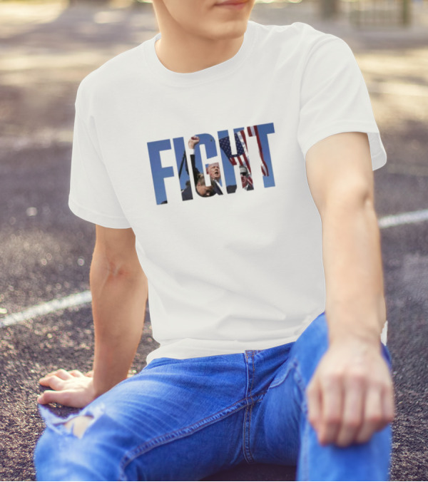 Fight Fight Fight Trump 7 13 24 Raised Fist Flag Defiance T-Shirt