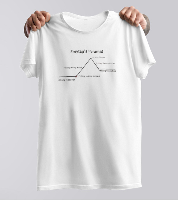 Freytag’s Pyramid F#cking Exposition F#cking Inciting Incident F#cking Rising Action F#cking Climax F#cking Falling Action F#cking Resolution T-Shirt