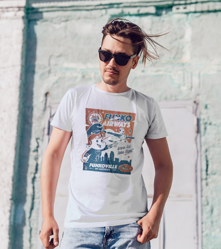 Funko Airways Funkoville We're Fly Take Flight San Diego T-Shirt