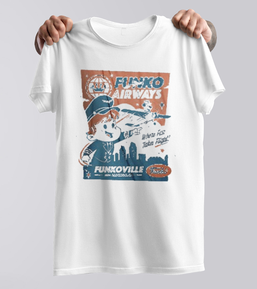 Funko Airways Funkoville We're Fly Take Flight San Diego T-Shirt