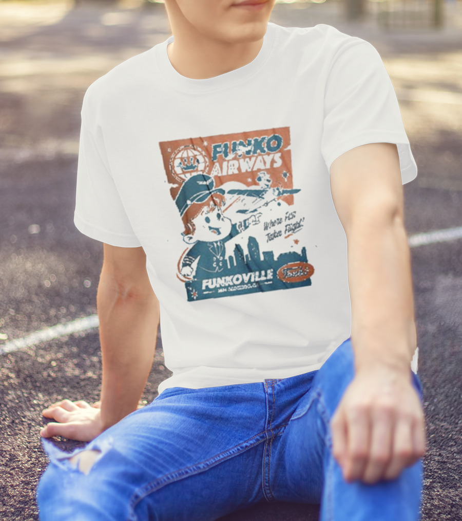 Funko Airways Funkoville We're Fly Take Flight San Diego T-Shirt