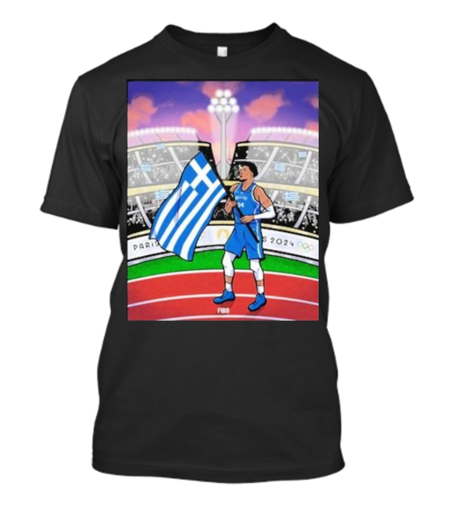 Giannis Antetokounmpo Greece's Flag Bearer Paris 2024 Olympics T-Shirt