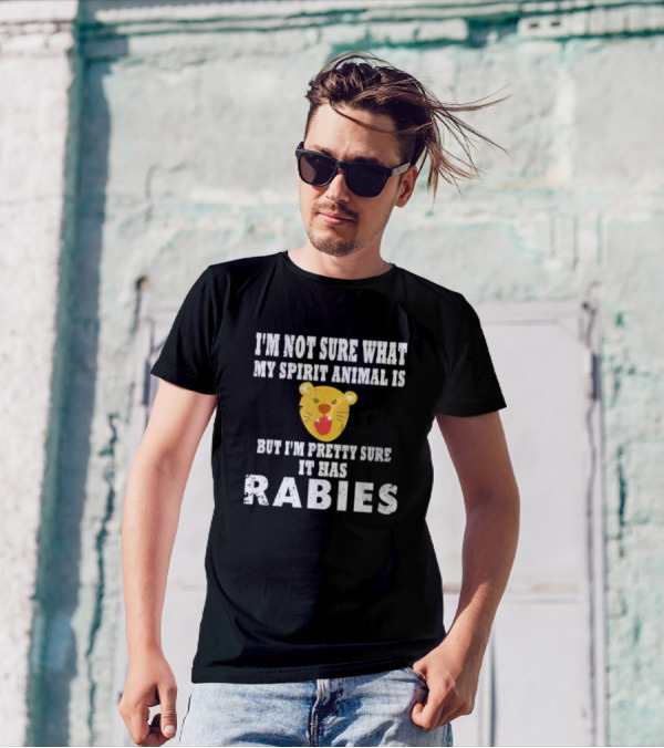 I’m Not Sure What My Spirit Animal Is But I’m Pretty Sure It Has Rabies Lion Face T-Shirt