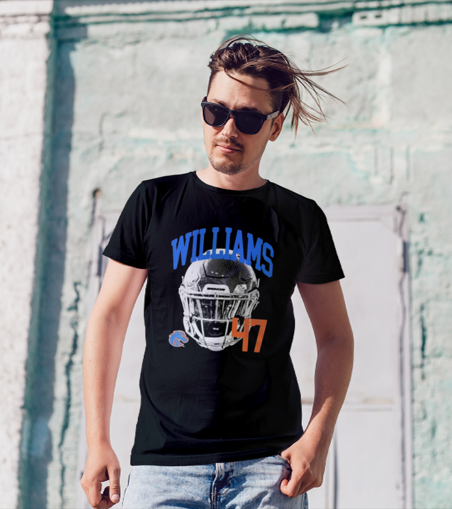 Williams 47 Helmet Boise State Broncos T-Shirt