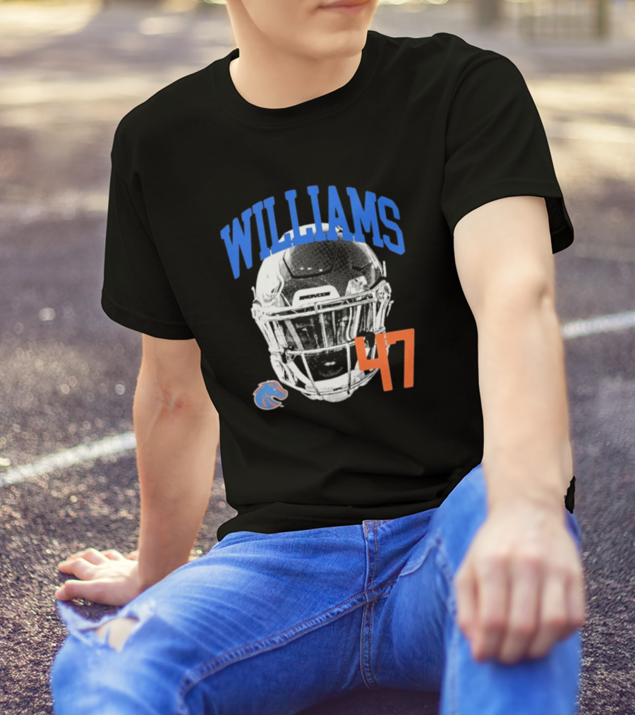 Williams 47 Helmet Boise State Broncos T-Shirt