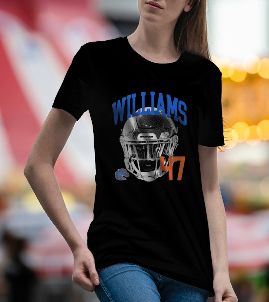 Williams 47 Helmet Boise State Broncos T-Shirt