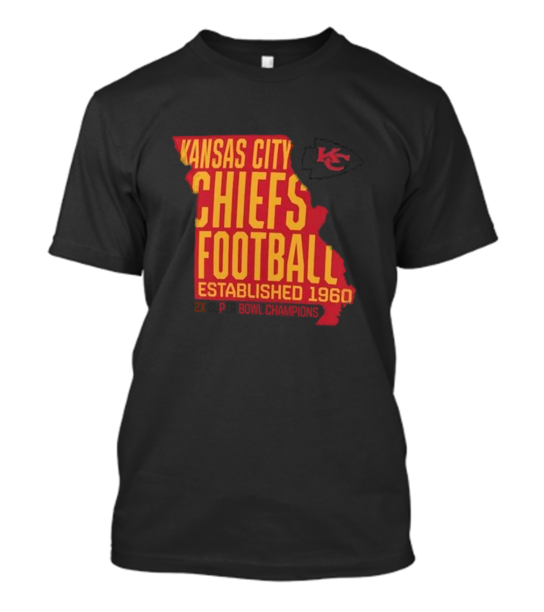 Kansas City Chiefs Football Established 1960 2x Super Bowl Champions T-Shirt
