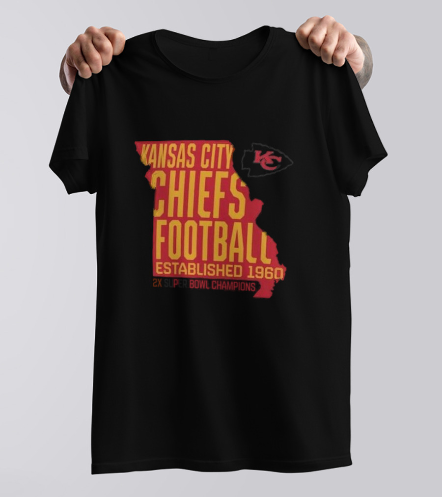 Kansas City Chiefs Football Established 1960 2x Super Bowl Champions T-Shirt
