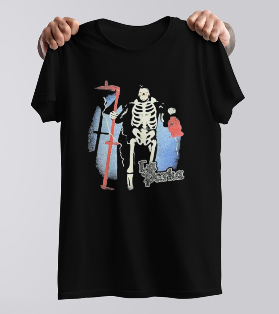 Lucha Box Mystery La Parka Skeleton With Scythe And Lantern T-Shirt