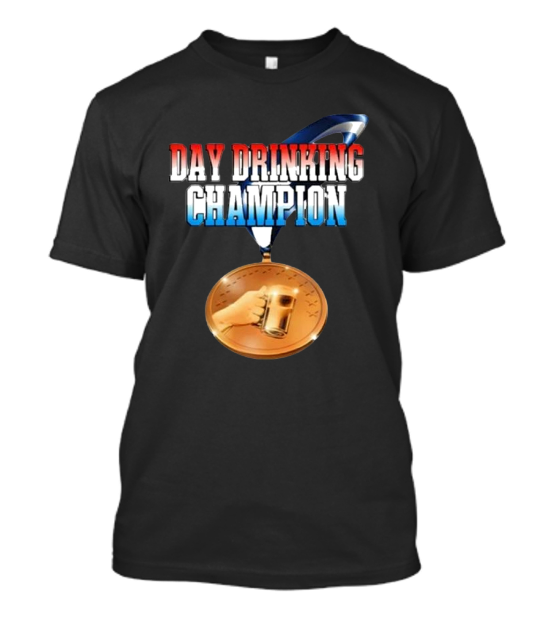 Middleclassfancy Day Drinking Champion Medal With Beer Glass T-Shirt