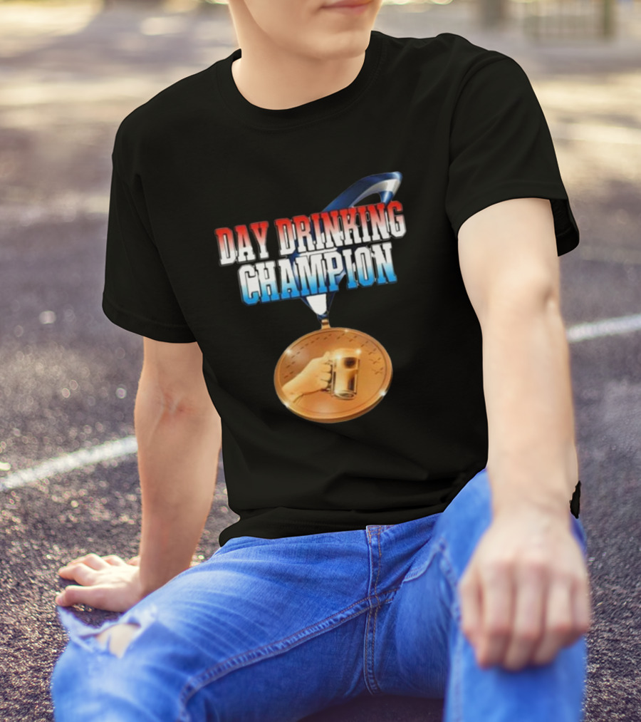 Middleclassfancy Day Drinking Champion Medal With Beer Glass T-Shirt