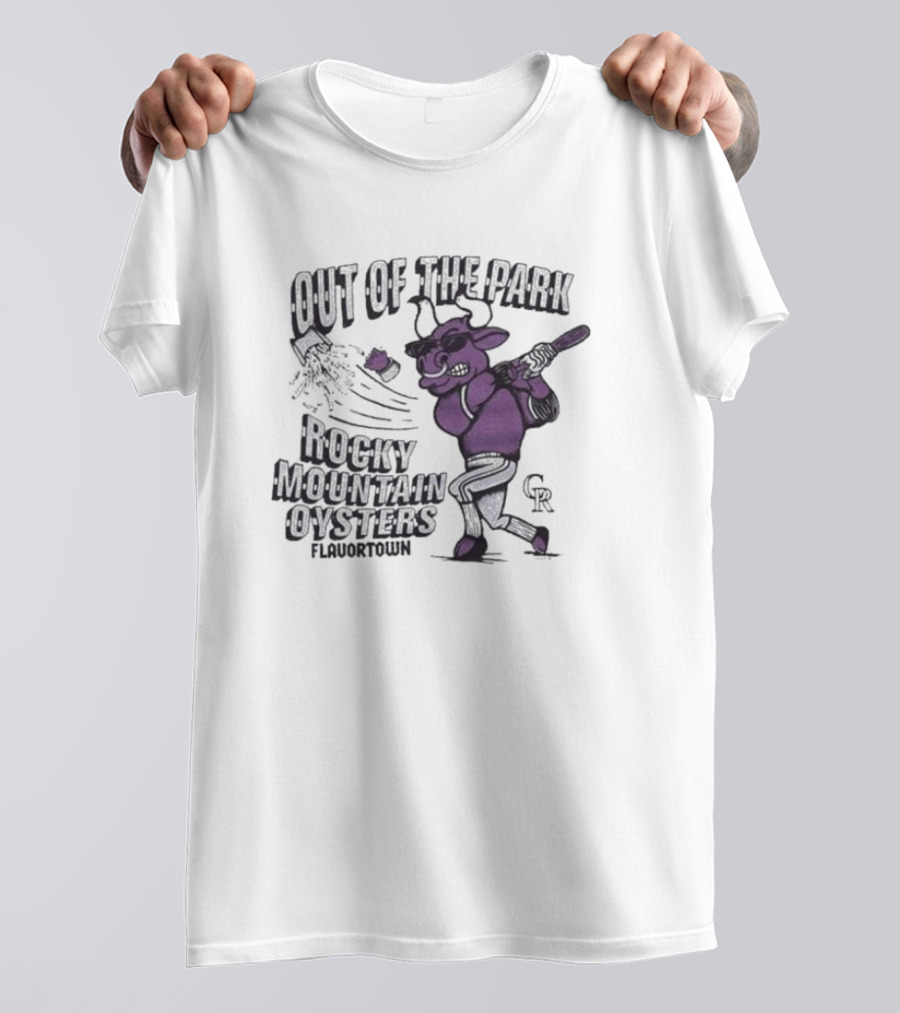 Mlb X Flavortown Colorado Rockies Cow Swinging Bat T-Shirt