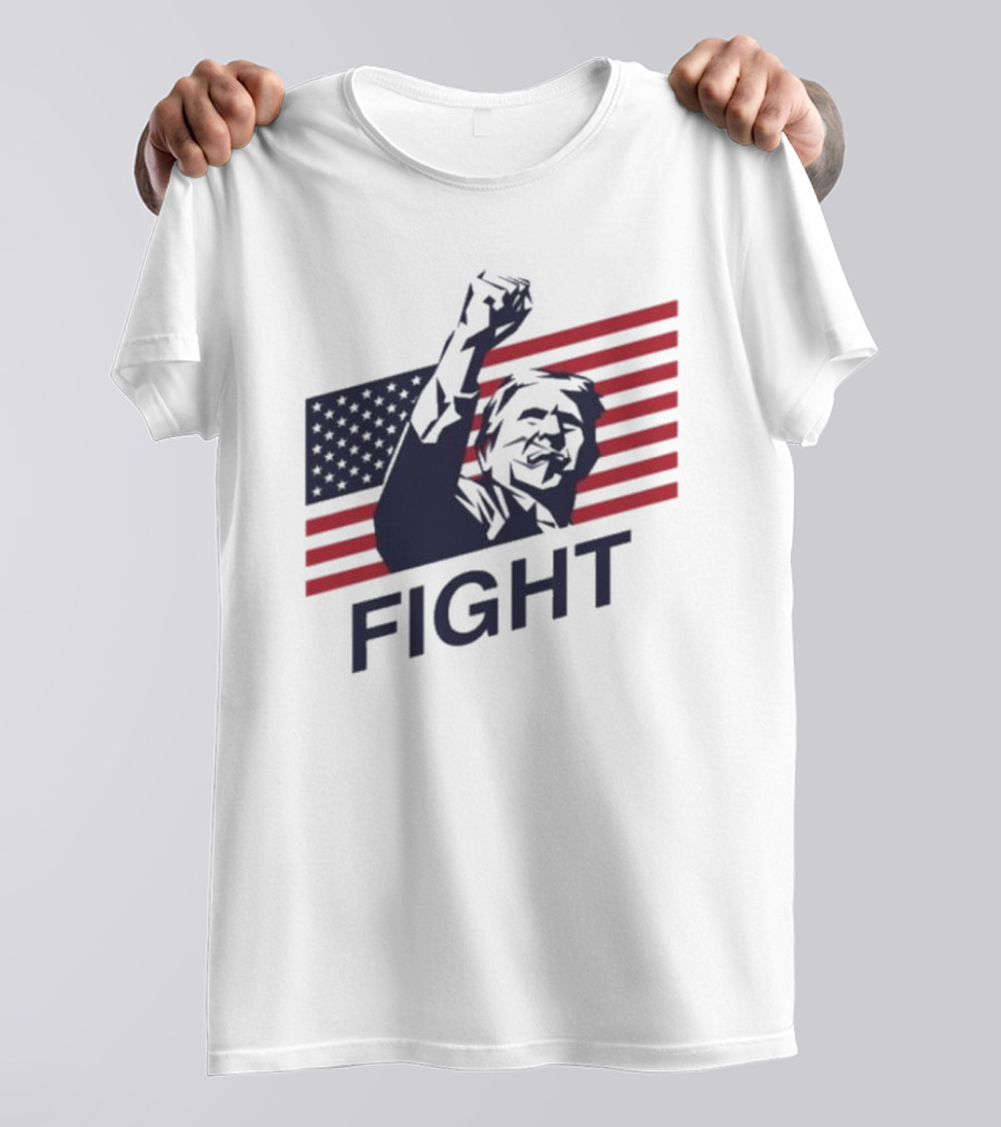 Old Row Trump American Flag Fight T-Shirt