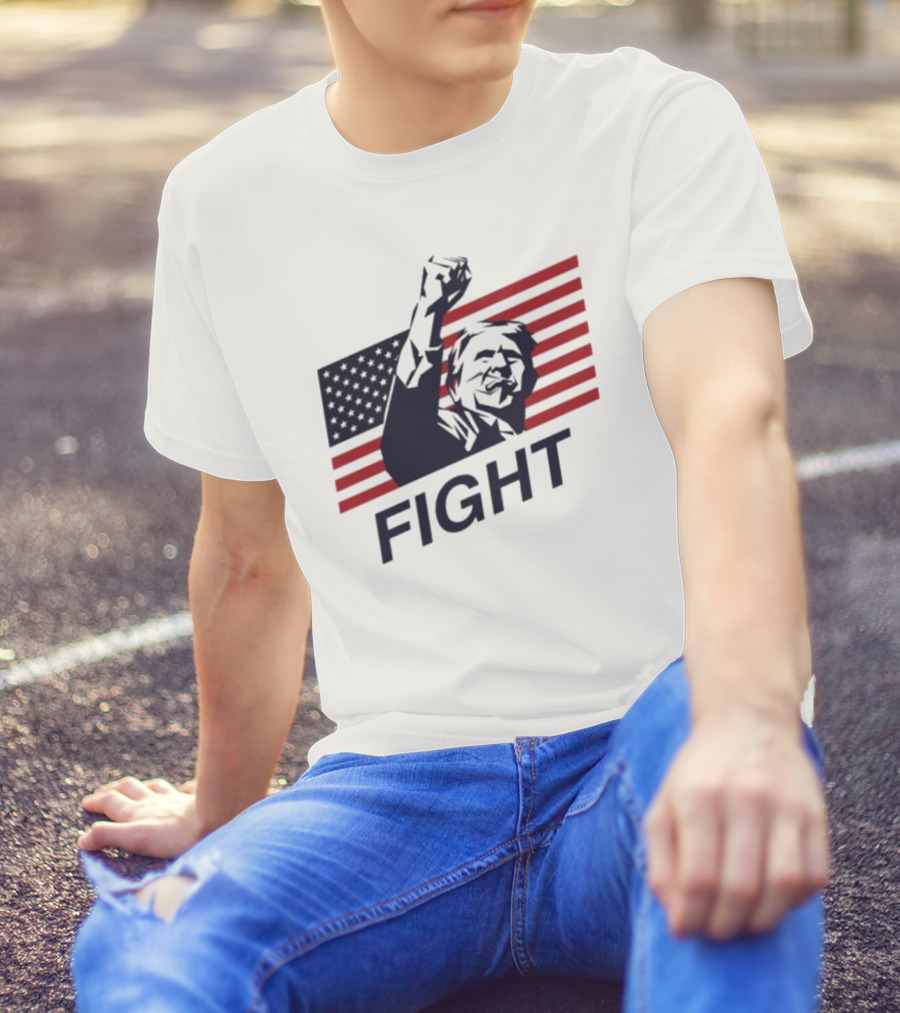 Old Row Trump American Flag Fight T-Shirt