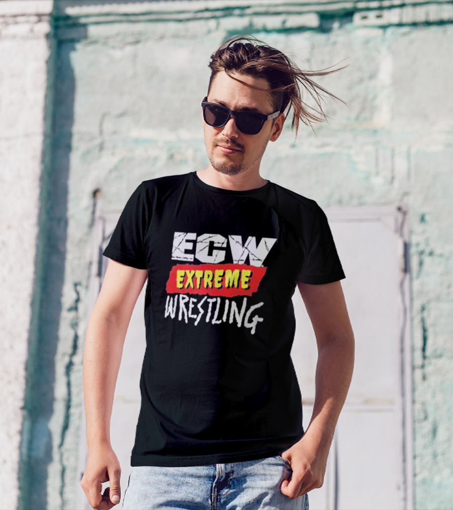 Ripple Junction ECW Extreme Championship Wrestling Logo Black T-Shirt
