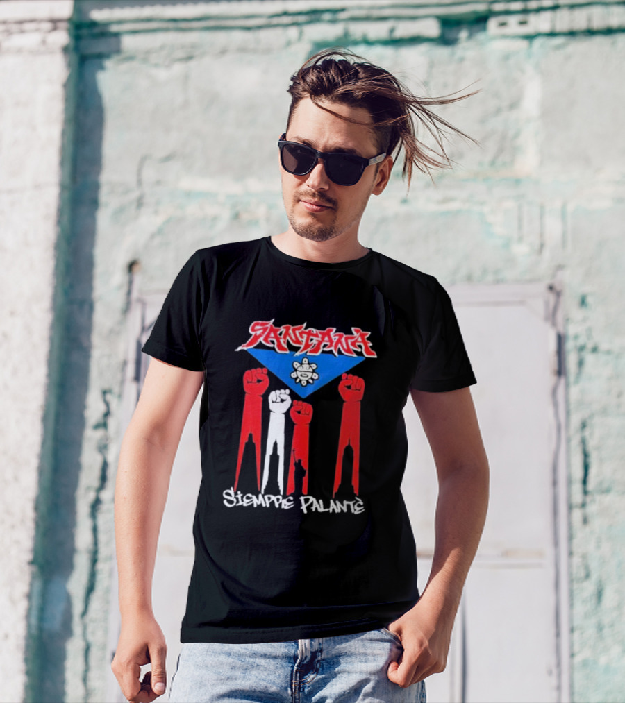 Santa Siempre Palantè Puerto Rican Flag Fists Revolution T-Shirt