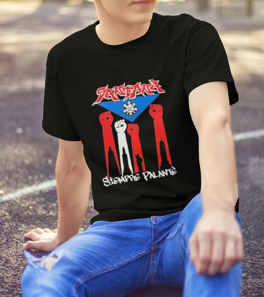 Santa Siempre Palantè Puerto Rican Flag Fists Revolution T-Shirt