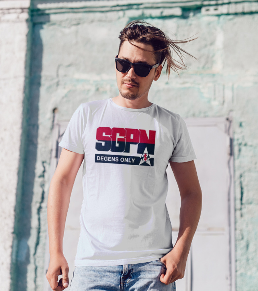 SGPN Degens Only Sports Gamblers Podcast Network Baseball Star T-Shirt