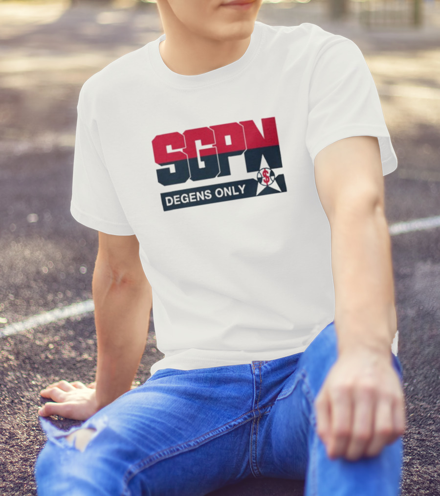 SGPN Degens Only Sports Gamblers Podcast Network Baseball Star T-Shirt